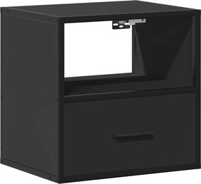vidaXL Επίτοιχο ντουλάπι κομοδίνου Μαύρο 40x31x39,5 cm