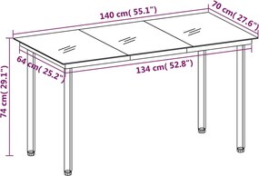 vidaXL Σετ Τραπεζαρίας Κήπου 5 Τεμαχίων Καφέ