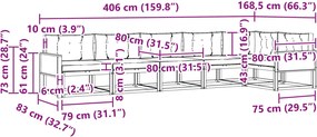 vidaXL Σειρά Καναπέ Εξωτερικού 6 pcs Φυσικό και Ανθρακί