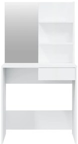 vidaXL Μπουντουάρ Σετ Γυαλιστερό Λευκό 74,5x40x141 εκ.