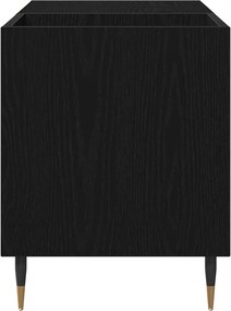 vidaXL Ντουλάπι δίσκων βινυλίου με ράφι Μαύρη Οξυά 85 x 38 x 48 εκ