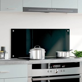 vidaXL Πλάτη Κουζίνας Μαύρη 90 x 40 εκ. από Ψημένο Γυαλί