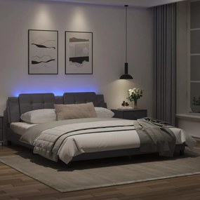 Πλαίσιο Κρεβατιού με LED Γκρι 180x200 εκ. Συνθετικό Δέρμα - Γκρι