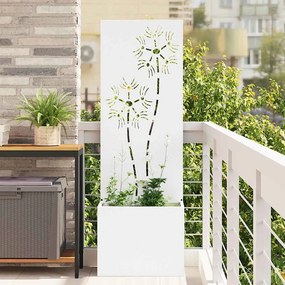 vidaXL Οθόνη Ιδιωτικότητας Κήπου Floral Λευκό 50 x 150 cm