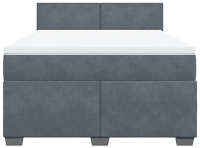 ΚΡΕΒΑΤΙ BOXSPRING ΜΕ ΣΤΡΩΜΑ ΣΚΟΥΡΟ ΓΚΡΙ 160X200 ΕΚ. ΒΕΛΟΥΔΙΝΟ 3288649