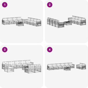 vidaXL Σειρά Καναπέ Εξωτερικού 9 pcs Άσπρο και Ανθρακί Πολυεστέρας