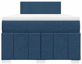 vidaXL Κρεβάτι Boxspring με Στρώμα Μπλε 120x200 εκ. Υφασμάτινο
