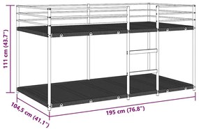 Κουκέτα χωρίς στρώμα Λευκό 100x190 cm Ατσάλι - Λευκό