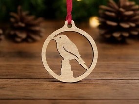 Intra απο ξύλο plywood 3mm-4mm πάχος – Χριστουγεννιάτικο μπιχλιμπίδι πουλιών 40x40 cm INTRAVECTRY-MY545482