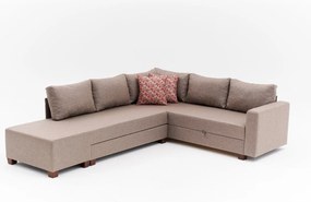 Corner Sofa-Bed Aly Arzilla Left - Brown Brown