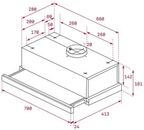 Συρόμενος Απορροφητήρας TEKA 2 Ταχύτητες 304m3/h 70cm TL 7310 INOX Ασημί 113080003