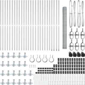 vidaXL Στύλος Περιφράξεων Ασημί