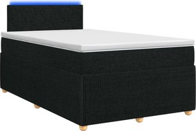 vidaXL Κρεβάτι box spring με στρώμα Μαύρο 120 x 190 cm Ύφασμα