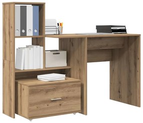 vidaXL Γραφείο artisan δρυς 131.5 x 50 x 106.5 εκ. Επεξεργασμένο ξύλο