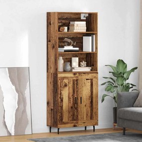 vidaXL Highboard 2 pcs Παλιό Ξύλο 69,5 x 32,5 x 180 εκ