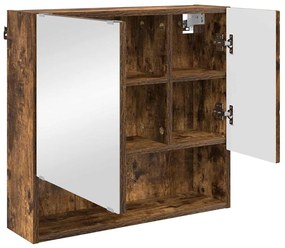 vidaXL Ντουλάπα Καθρέφτη με ράφι Καπνιστή δρυς 59 x 17 x 55 cm