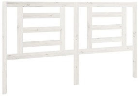 vidaXL Κεφαλάρι Κρεβατιού Λευκό 166 x 4 x 100 εκ. Μασίφ Ξύλο Πεύκου