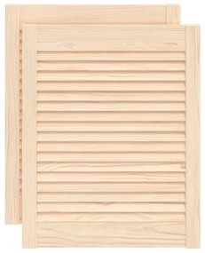 vidaXL Πορτάκια με Περσίδες 2 Τεμ. 61,5x49,4 εκ. από Μασίφ Ξύλο Πεύκου