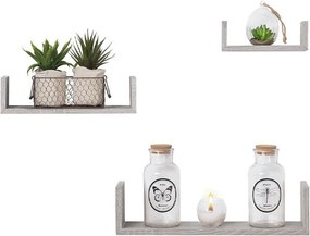 ΡΑΦΙΈΡΕΣ/ΡΆΦΙΑ ΤΟΊΧΟΥ WALL SHELF EDGE OAK GREY X3 138955D