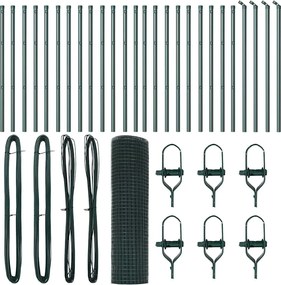 vidaXL Στύλος Περιφράξεων Πράσινο 50 x 0,4 μ (12 x 12 mm mesh)