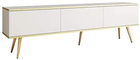 Έπιπλο Τηλεόρασης Oro BTVb+GL 175x32x53cm White-Gold