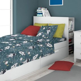 Σεντόνια Παιδικά Galaxy Travel 91 (Σετ 3τμχ) Petrol DimCol Single 160x240cm 100% Cotton Flannel