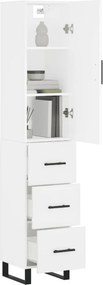 vidaXL Ντουλάπι Λευκό 34,5 x 34 x 180 εκ. από Επεξεργασμένο Ξύλο