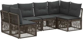 vidaXL Σετ Καναπέ Κήπου 6 pcs Γκρι συνθετικό ρατάν