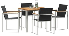 vidaXL 5 τεμαχίων σετ τραπεζαρίας κήπου από ξύλο teak