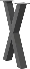vidaXL Πόδια Τραπεζαρίας σε Σχήμα Χ, 2 τεμ. Ανθρακί 60x(72-73) εκ. Ατσάλι