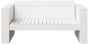 vidaXL Καναπές Κήπου Διθέσιος 134x60x62 cm Λευκός Μασίφ Ξύλο Πεύκο