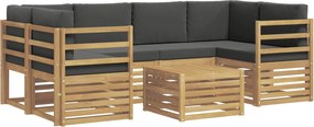 vidaXL Σειρά Καναπέ Εξωτερικού 7 pcs Άσπρο και Ανθρακί Πολυεστέρας