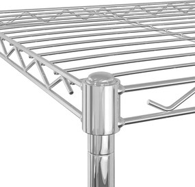 vidaXL Ραφιέρα 5 Επιπέδων με Τροχούς Χρωμέ 75x35x155 εκ. 250 κ.