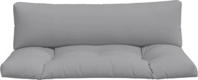 vidaXL Μαξιλάρια Παλέτας 2 τεμ. Γκρι Υφασμάτινα