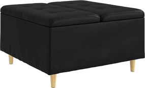 vidaXL Οθωμανικό αποθήκευσης Μαύρο 80 x 80 x 45 cm Τεχνητό δέρμα