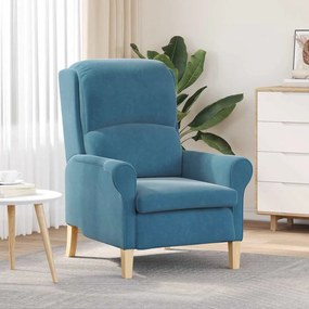 vidaXL Πολυθρόνα Μπλε 76 x 94 x 102 εκ Βελούδο