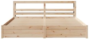 vidaXL Πλαίσιο Κρεβατιού με Κεφαλάρι 180x200 εκ. από Μασίφ Ξύλο Πεύκου