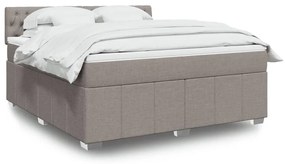 Κρεβάτι Boxspring με Στρώμα Taupe 180x200 εκ. Υφασμάτινο - Μπεζ-Γκρι