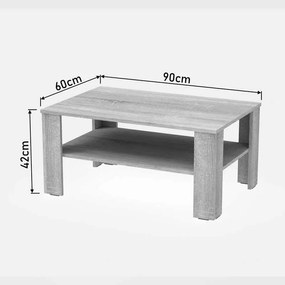 Τραπέζι σαλονιού Κhofi pakoworld σε sonoma απόχρωση 90x60x42.3εκ