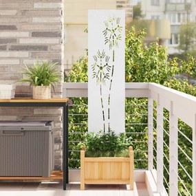 vidaXL Οθόνη Ιδιωτικότητας Κήπου Μαιανδρικό σχέδιο Λευκό 32 χ 140 εκ