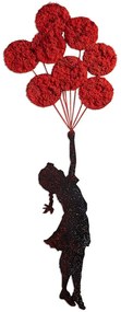 Διακοσμητικό Τοίχου Banksy Με Βρύο 891TNL3271 34x100cm Red-Black Wallity Μέταλλο