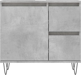 vidaXL Ντουλάπι Μπάνιου Γκρι Σκυροδέματος 65x33x60 εκ. Επεξ. Ξύλο