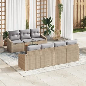 vidaXL Σετ Καναπέ Κήπου 8 pcs Beige, ανοιχτό γκρι
