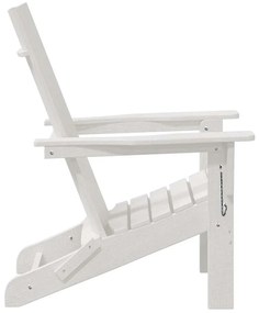 vidaXL Αναδιπλούμενη καρέκλα Adirondack Λευκή 74.5x80.5x90 εκ HDPE