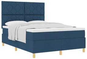 vidaXL Κρεβάτι με Στρώμα Μπλε 160x200 εκ. Ύφασμα