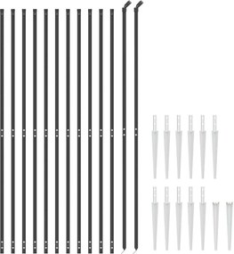vidaXL Συρματόπλεγμα Περίφραξης Ανθρακί 1,6 x 25 μ. με Καρφωτές Βάσεις