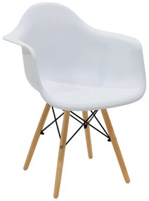 Πολυθρόνα Julita pakoworld PP λευκό-φυσικό πόδι Model: 127-000125
