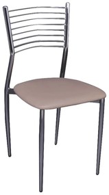Καρέκλα Vivian Cappuccino ΕΜ935,4 40X44X83 cm Σετ 6τμχ Μέταλλο,Τεχνόδερμα
