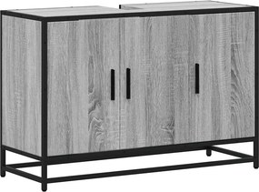 vidaXL Ντουλάπι νιπτήρα μπάνιου γκρι Sonoma 90x33x60 cm