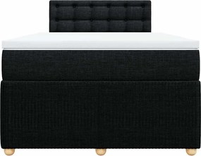 vidaXL Κρεβάτι Boxspring με Στρώμα Μαύρο 120x200 εκ. Υφασμάτινο